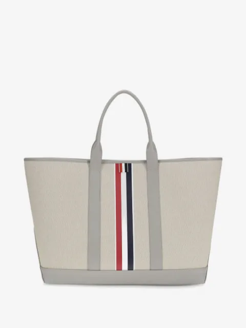 Thom Browne stripe leather handles tote