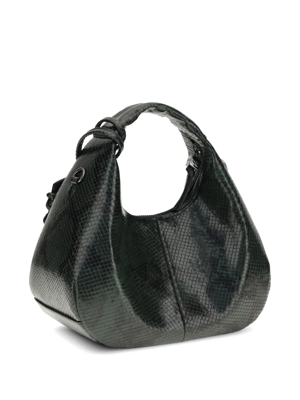  Ganni Mini Snake-effect Shoulder Bag - Green 