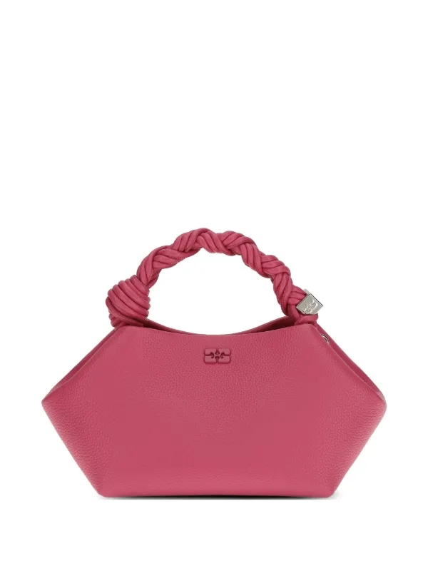 Ganni Small Bou Grained Shoulder Bag in Pink