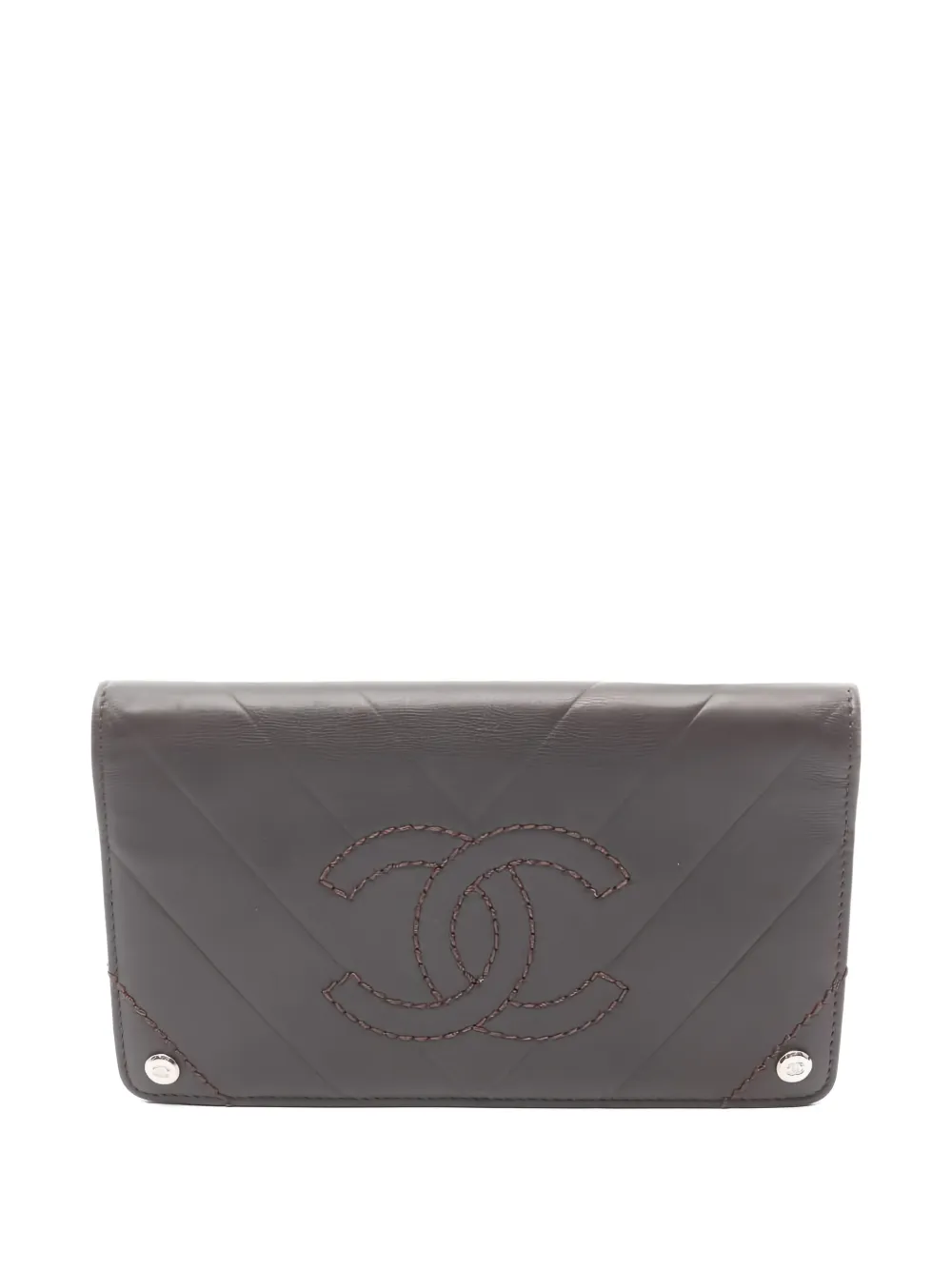 CHANEL Pre-Owned 2005-2006 V-Stitch wallet - Marrone