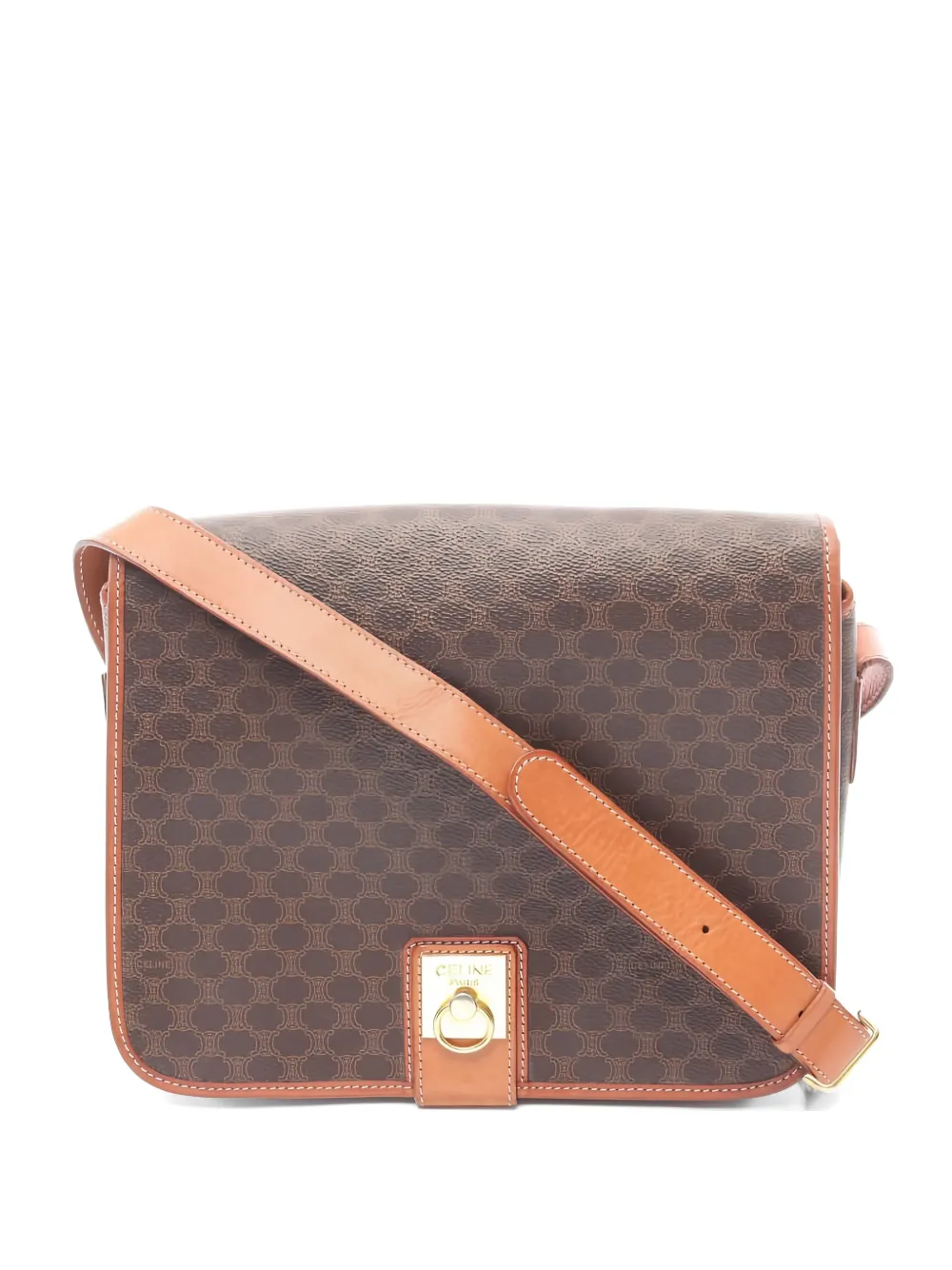 Celine Pre-Owned 2000s Macadam patterned shoulder bag - Marrone