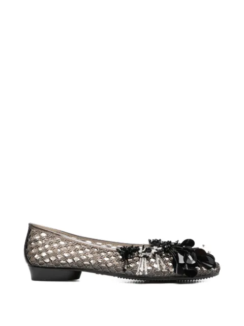 HEAVENLY JELLY floral embellished ballet flats
