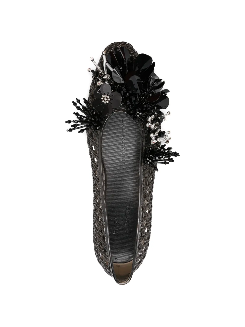 HEAVENLY JELLY Ballerina's verfraaid met bloemen Zwart