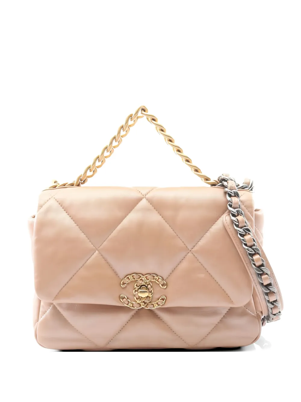 CHANEL Pre-Owned 2021 Dizeneuf 19 matelasse chain shoulder bag - Toni neutri