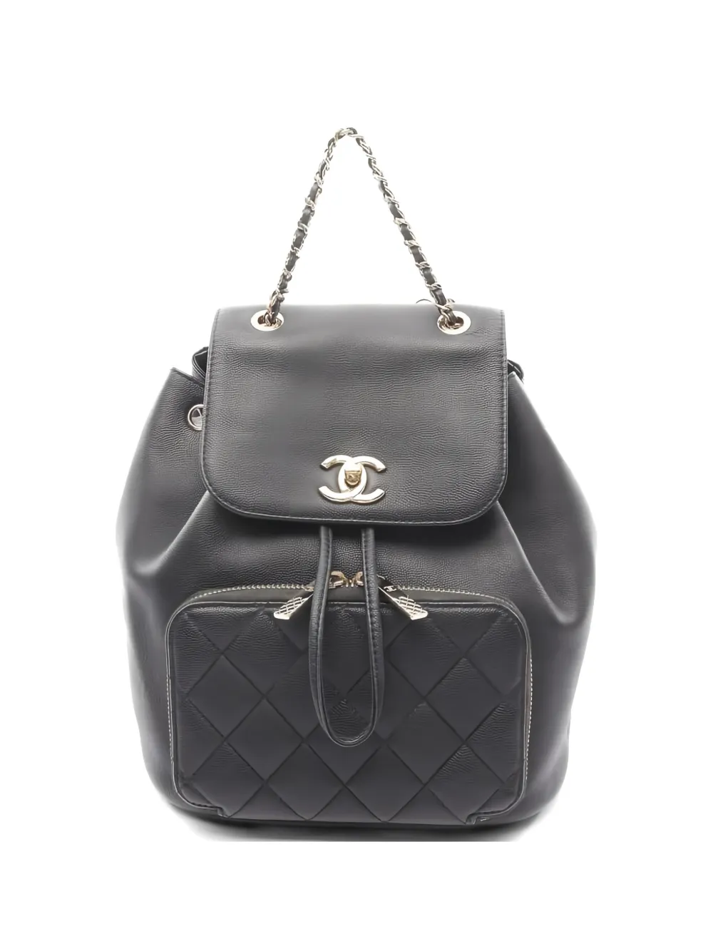 CHANEL Pre-Owned 2019 Matelasse caviar-skin backpack - Nero