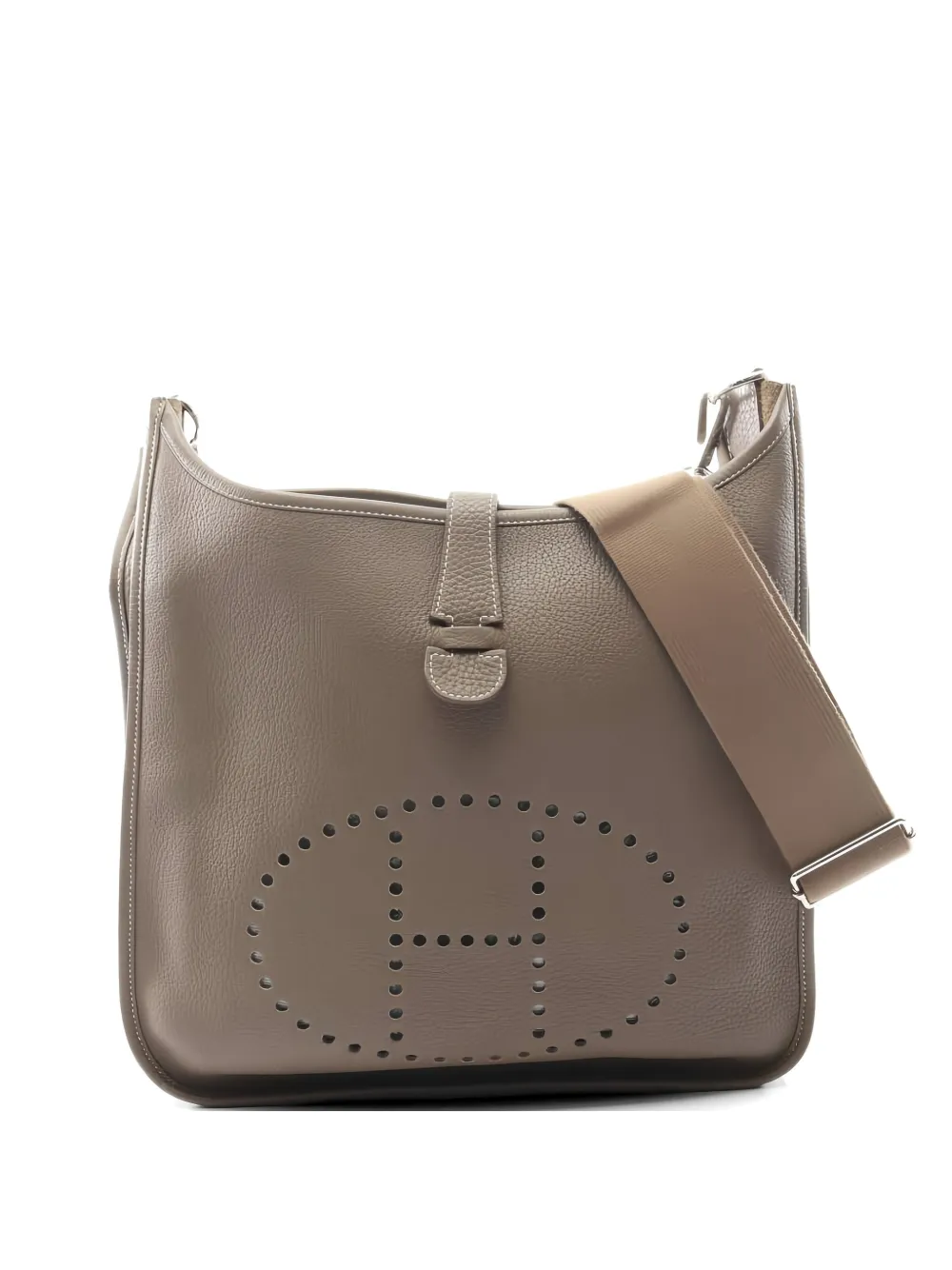 Hermès Pre-Owned 2012 GM Evelyn 3 Trois Etoupe perforated leather shoulder bag - Marrone