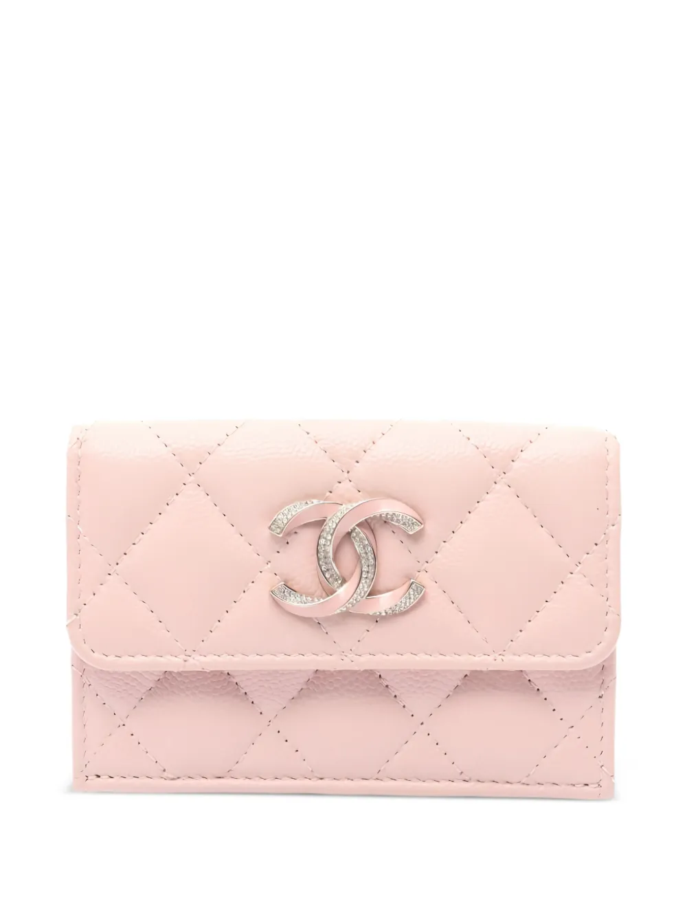 CHANEL Pre-Owned 2021 matelasse trifold wallet - Rosa