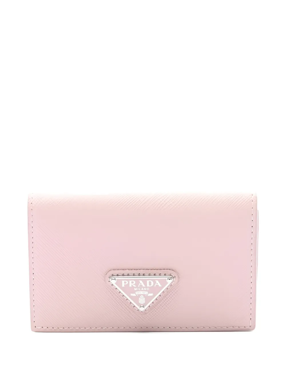 Prada Pre-Owned 2010s saffiano triangle-logo card case - Rosa