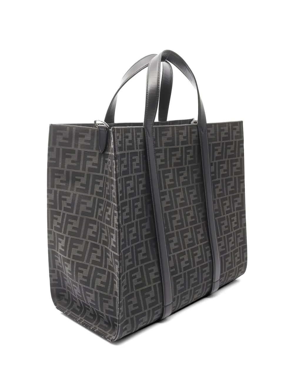 2010s Ff Jacquard Leather Handbag