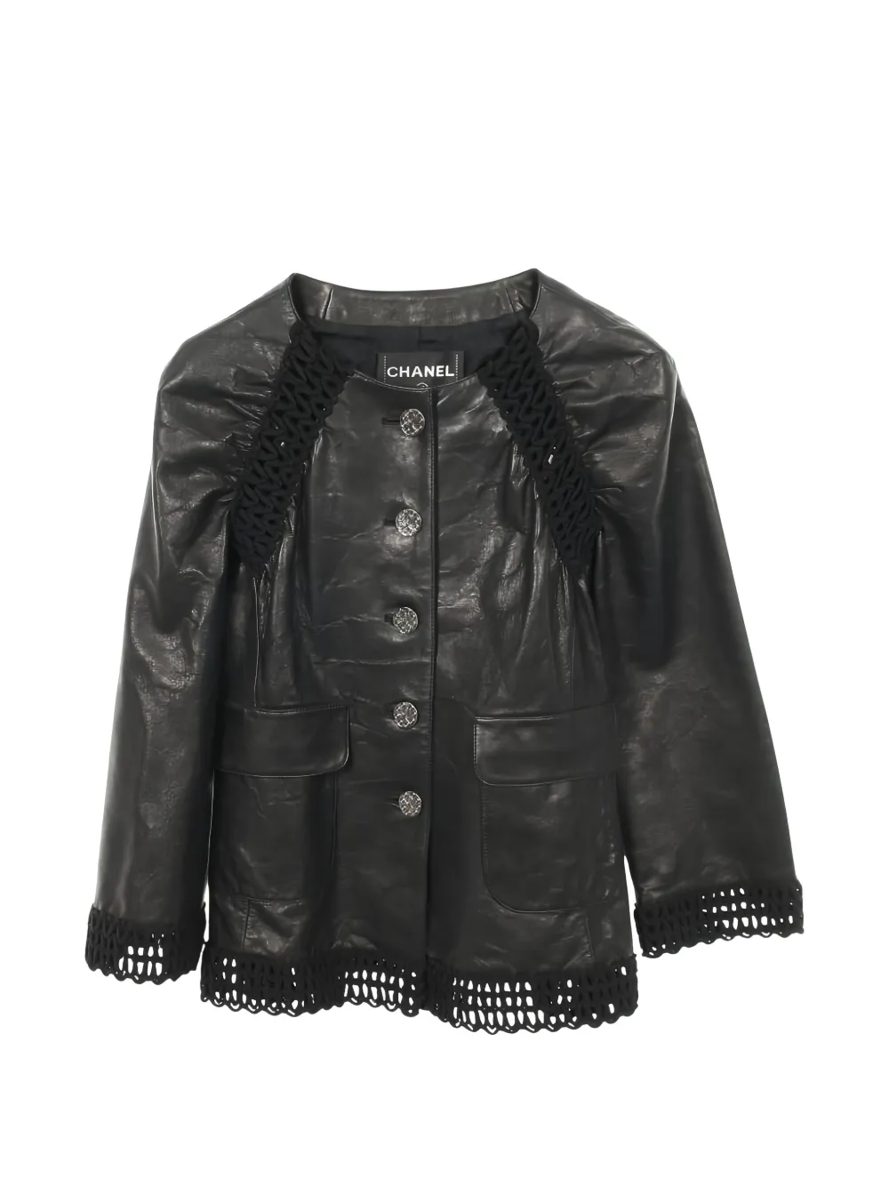 CHANEL Pre-Owned Giacca in pelle 1986 - Nero