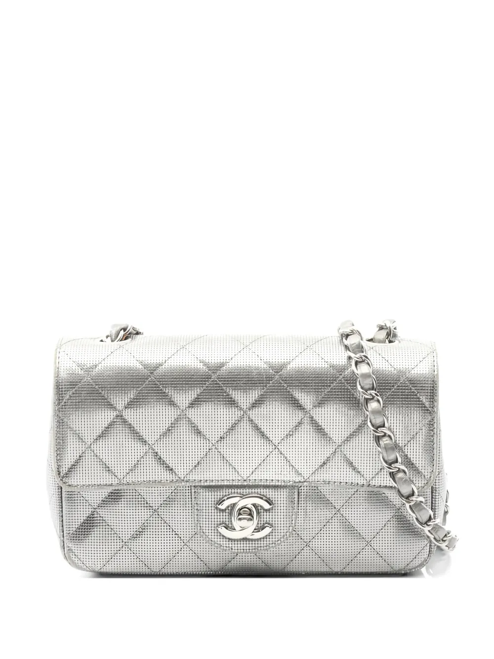 CHANEL Pre-Owned 2015-2016 20 matelassé quilted chain mini bag - Argento