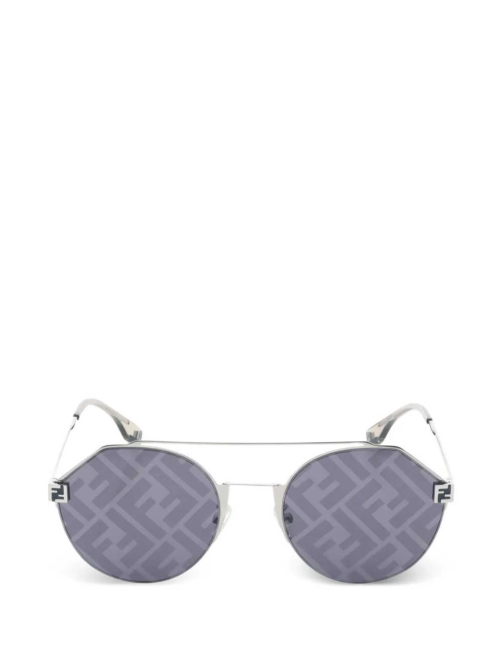 Fendi Pre-Owned 2020s FF-pattern round sunglasses - Argento