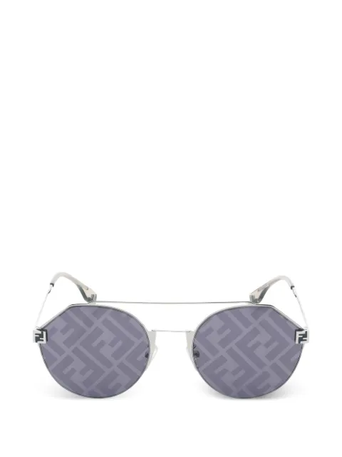 Fendi Pre-Owned 2020s FF-pattern round sunglasses
