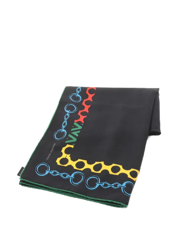 Hermès Pre-owned 2010s Liste En Chaines Scarf in Black