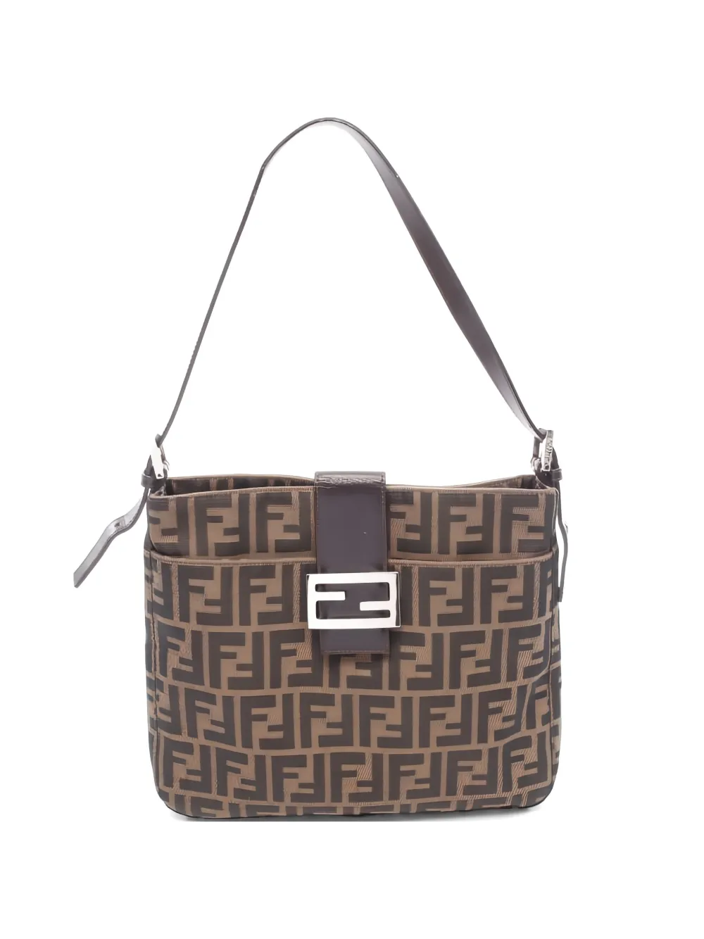 Fendi Pre-Owned 2010s Zucca leather shoulder bag - Marrone