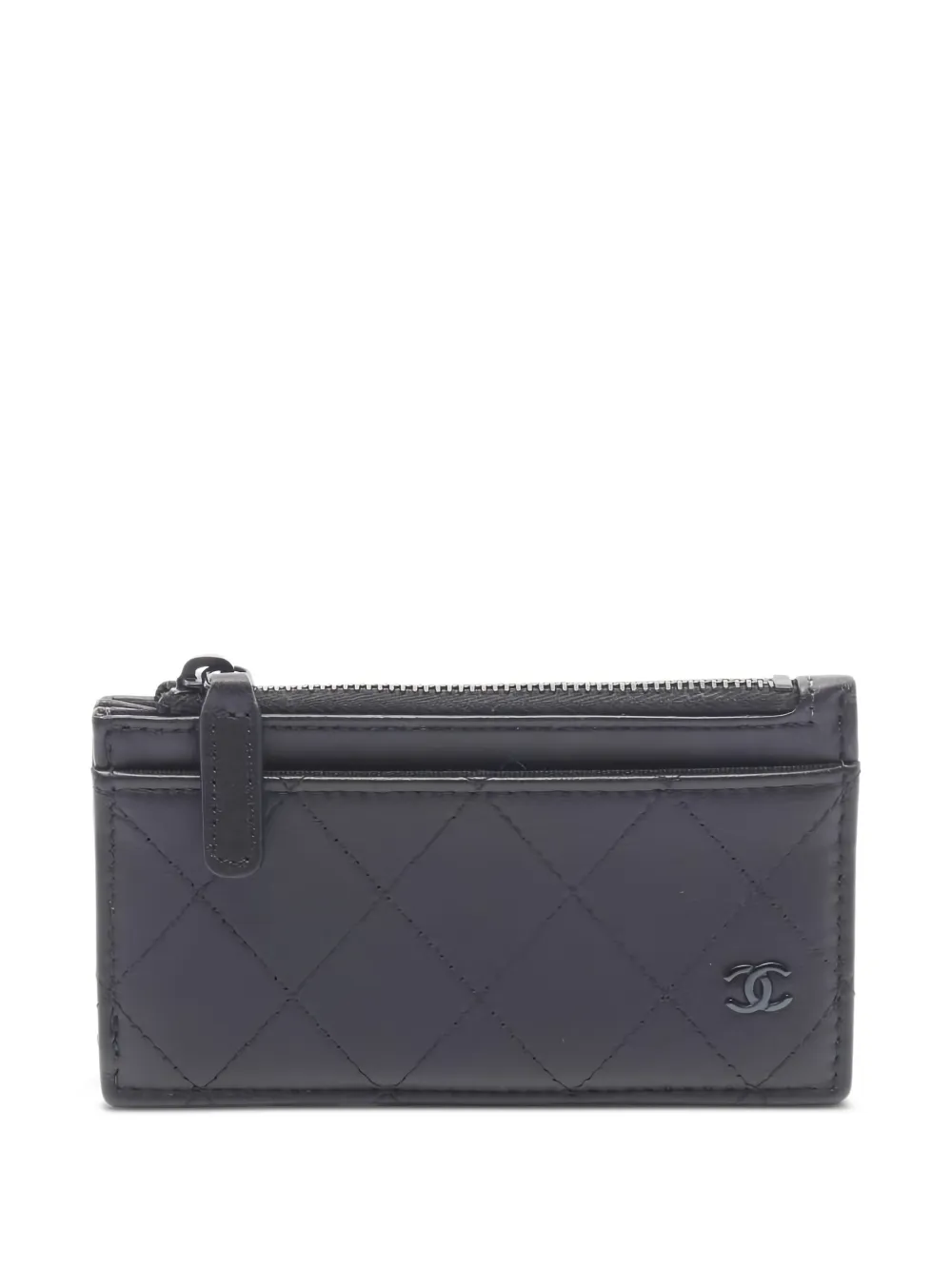 CHANEL Pre-Owned 2021 matelasse leather card case - Nero
