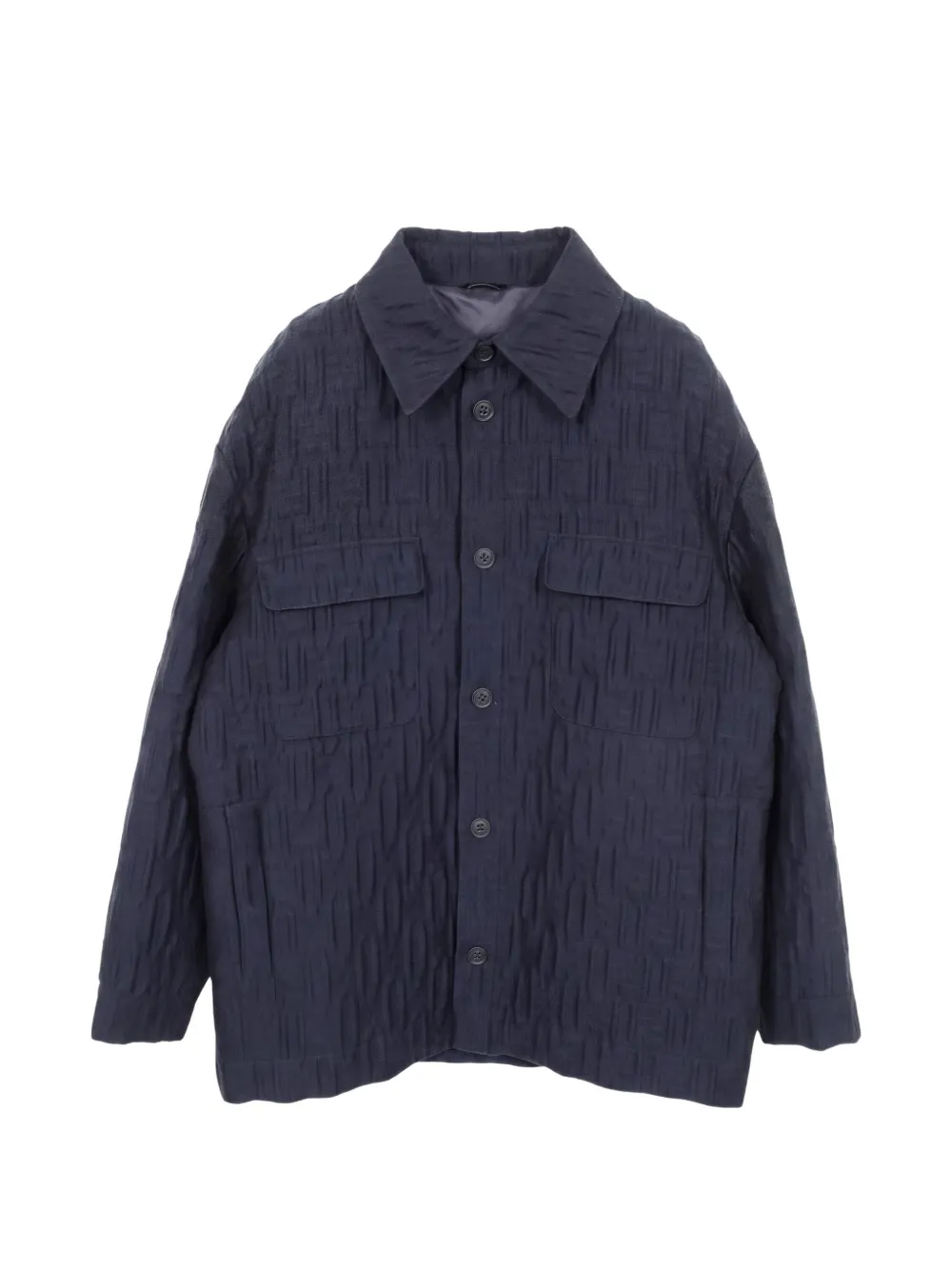 Fendi Pre-Owned 2010s FF embossed shirt jacket - Blu