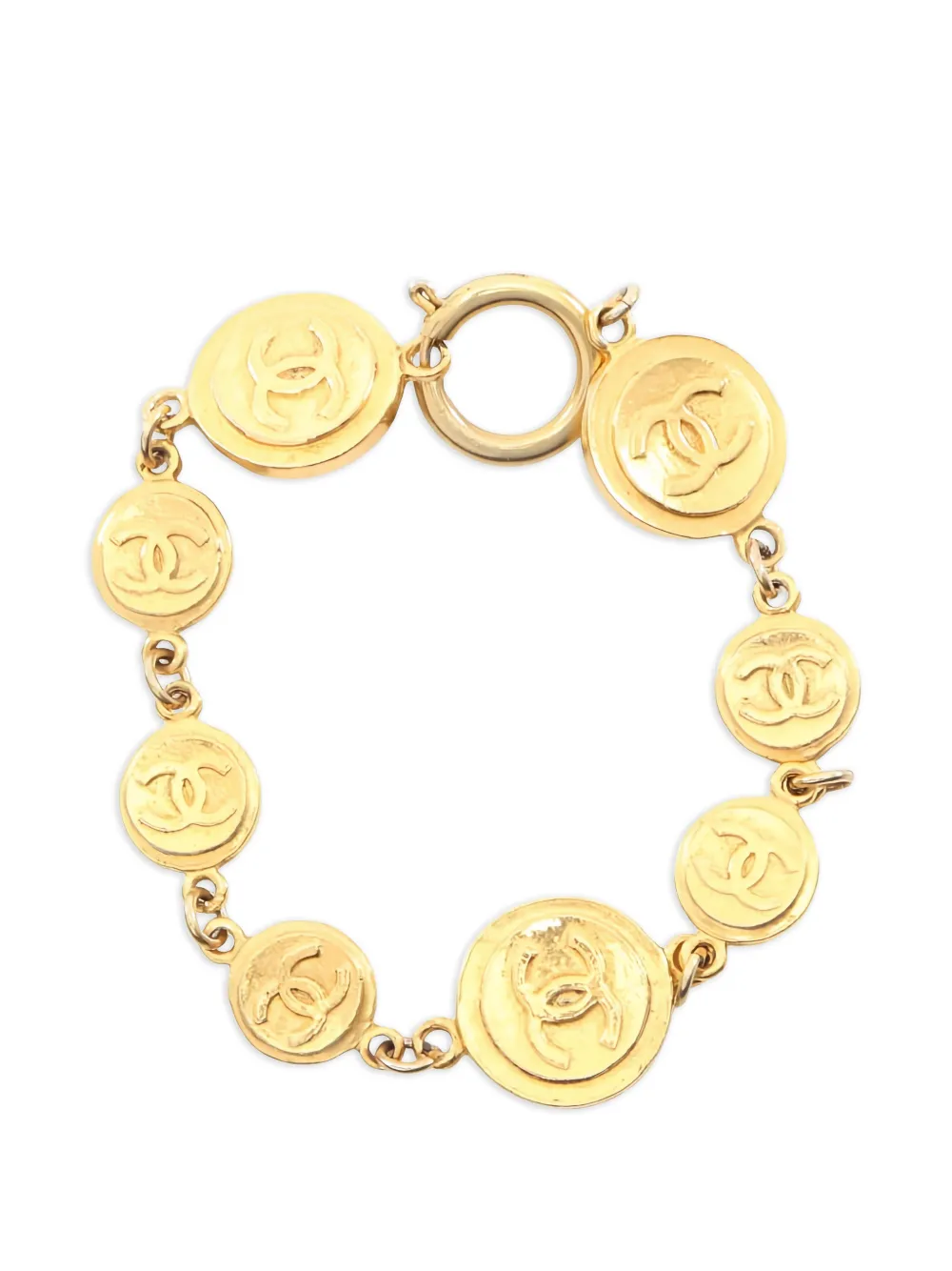 CHANEL Pre-Owned 1986-1988 logo-detail bracelet - Oro