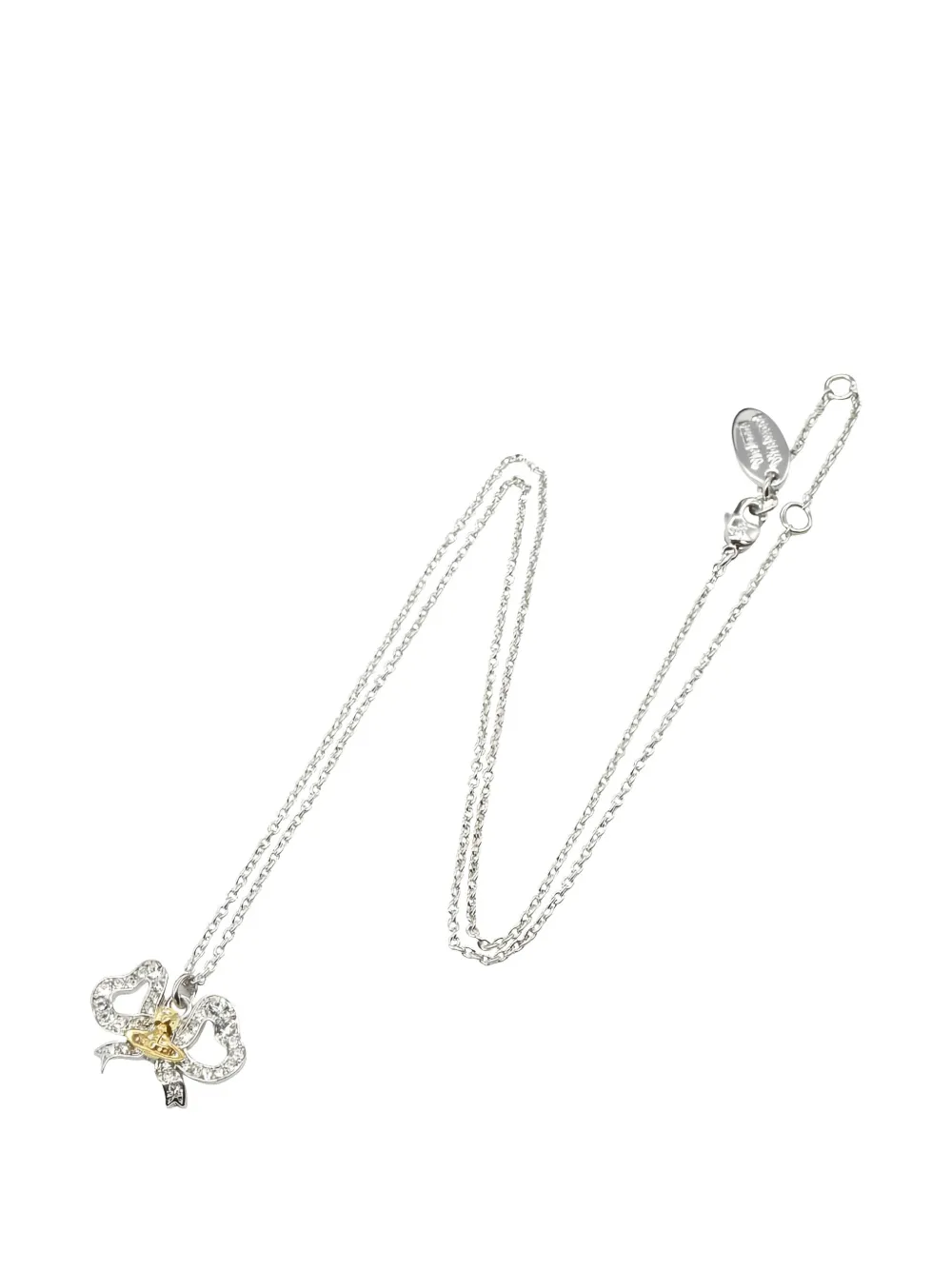 Vivienne Westwood Pre-Owned 2020s Rigoberta ribbon Orb necklace - Argento