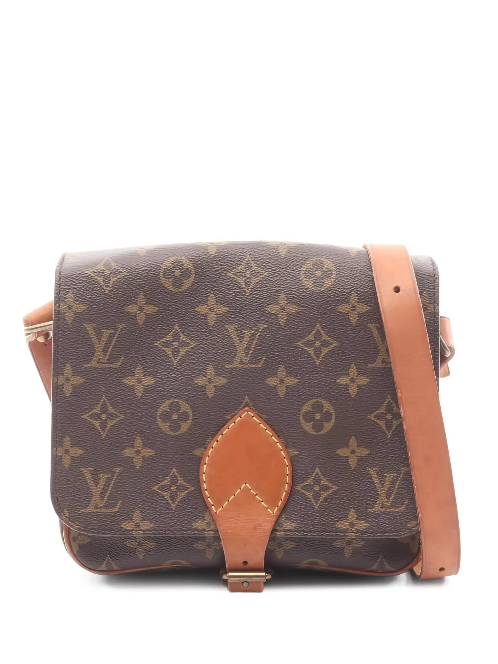 Louis Vuitton Pre-Owned 1990 Cartesier MM monogram leather shoulder bag - Brown