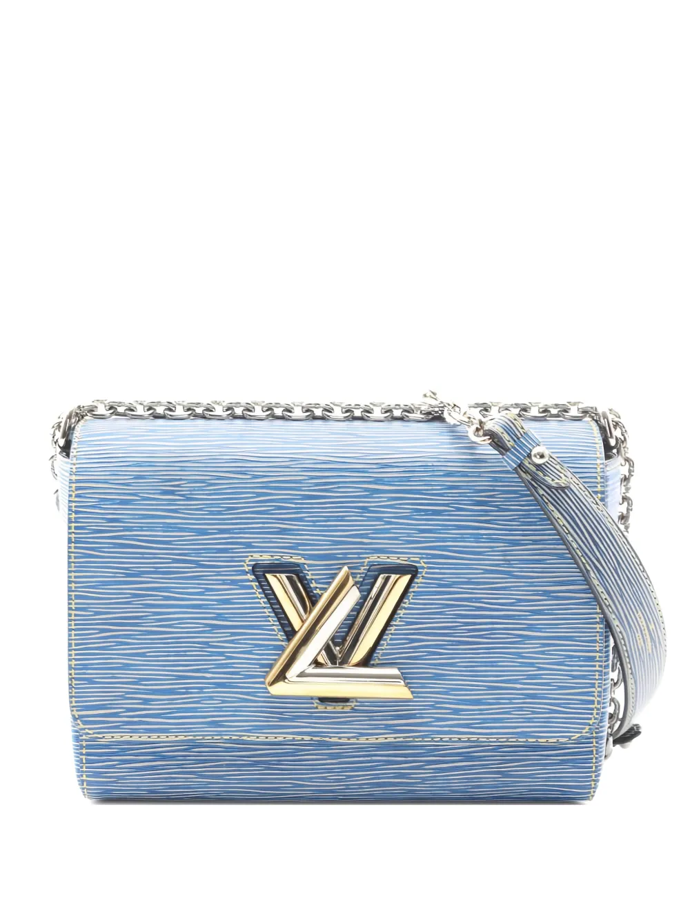 Louis Vuitton Pre-Owned 2015 Twist MM Epi Denim chain shoulder bag - Blu