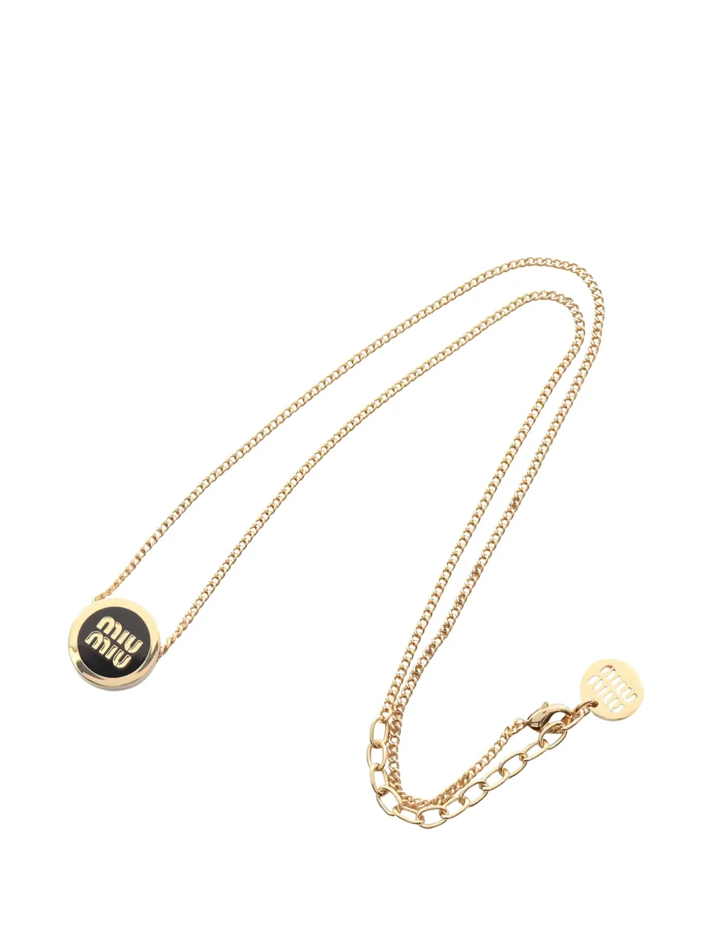 Miu Miu Pre-Owned 2020s logo necklace - Oro