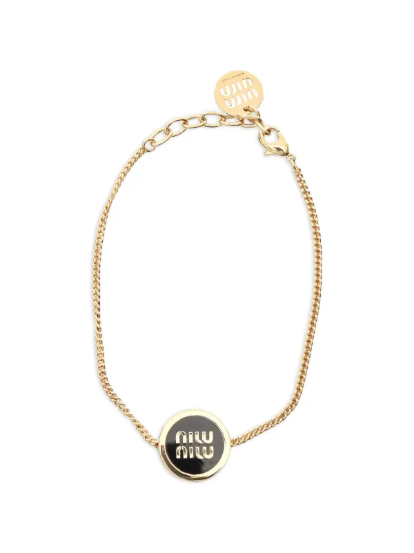 Miu Miu Pre-owned 20s Enamel Plated Bracelet in Gold