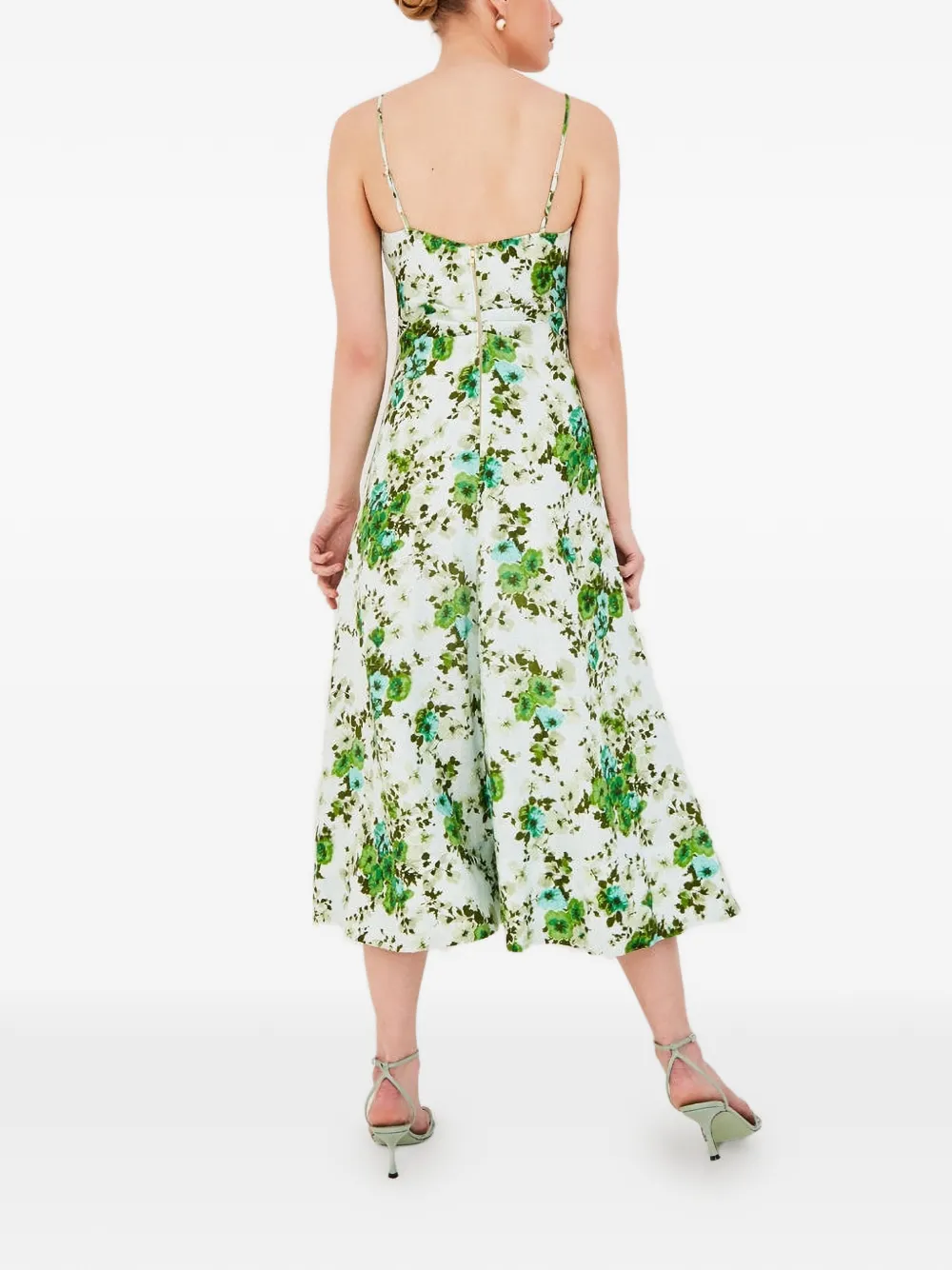 Cara Mae midi-jurk met bloemenprint Wit
