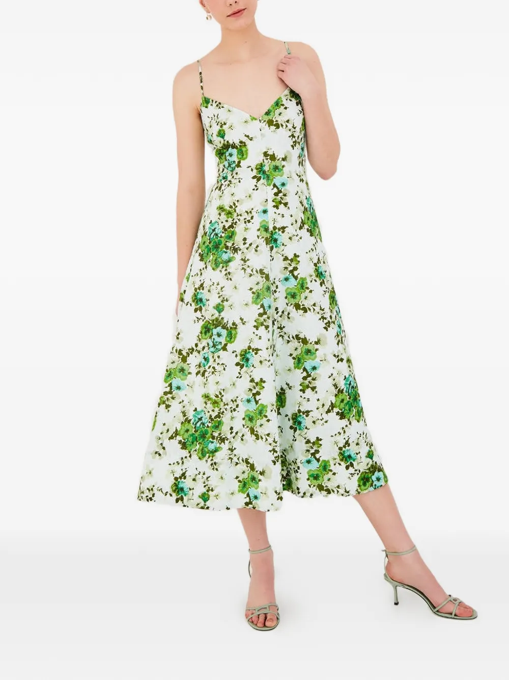 Cara Mae midi-jurk met bloemenprint Wit