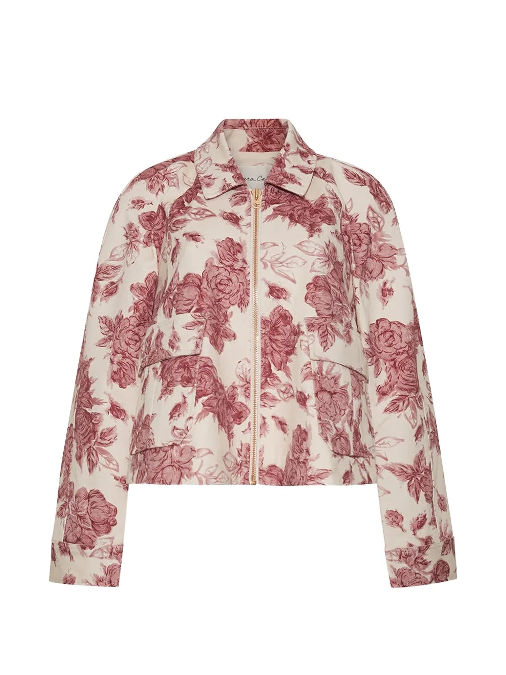 Cara Cara floral-print cropped jacket - Toni neutri