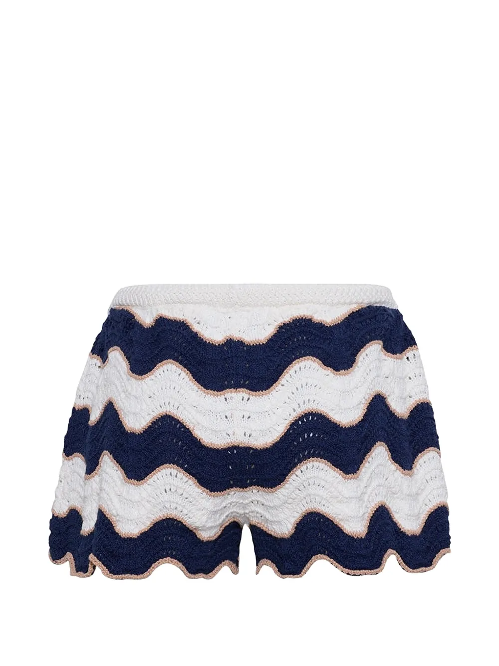 Aicha Wave-Stripe Crochet Shorts