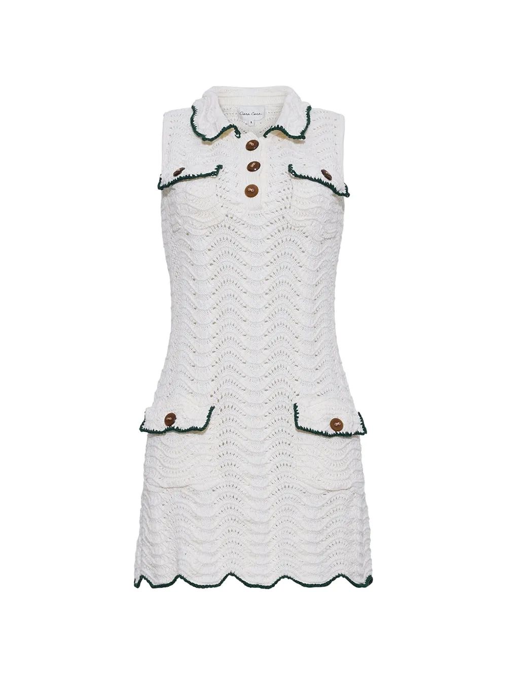 Cara Cara Sheena scalloped collared mini dress - Bianco