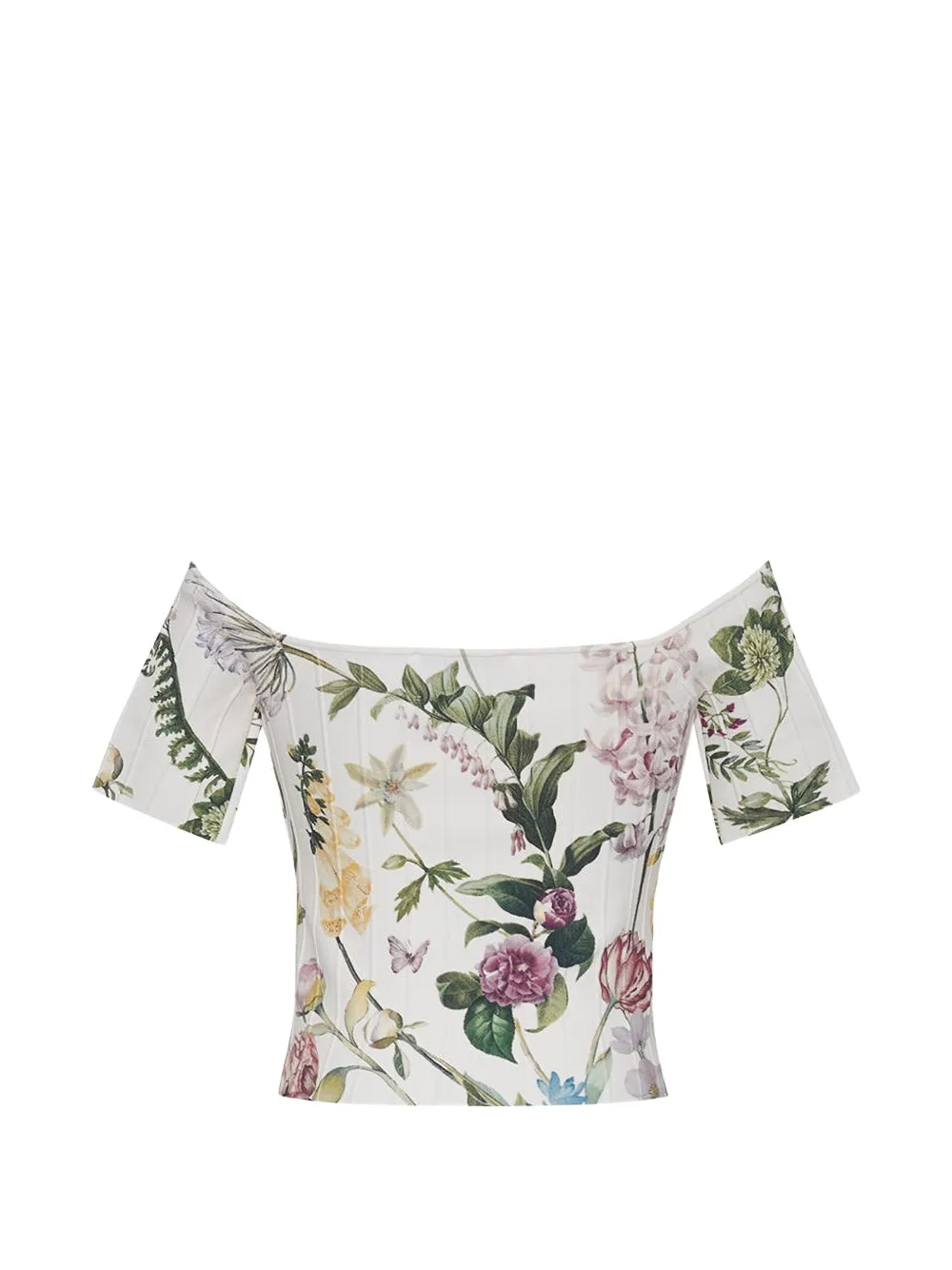 Cara Cara Sherl floral-print off-shoulder top - Bianco