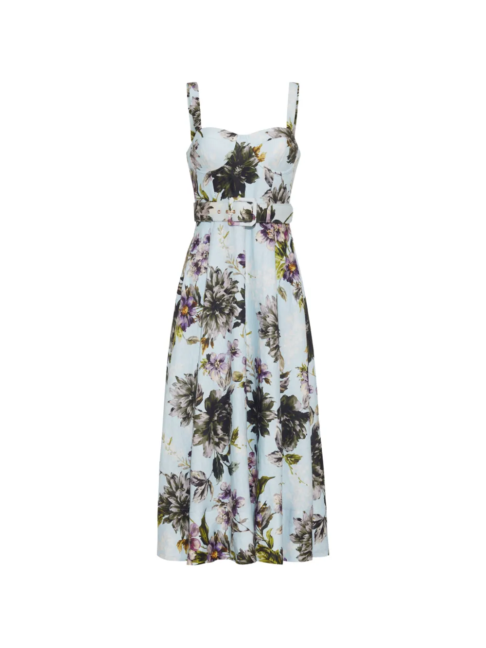 Cara Cara Calypso bustier floral-print midi dress - Blu