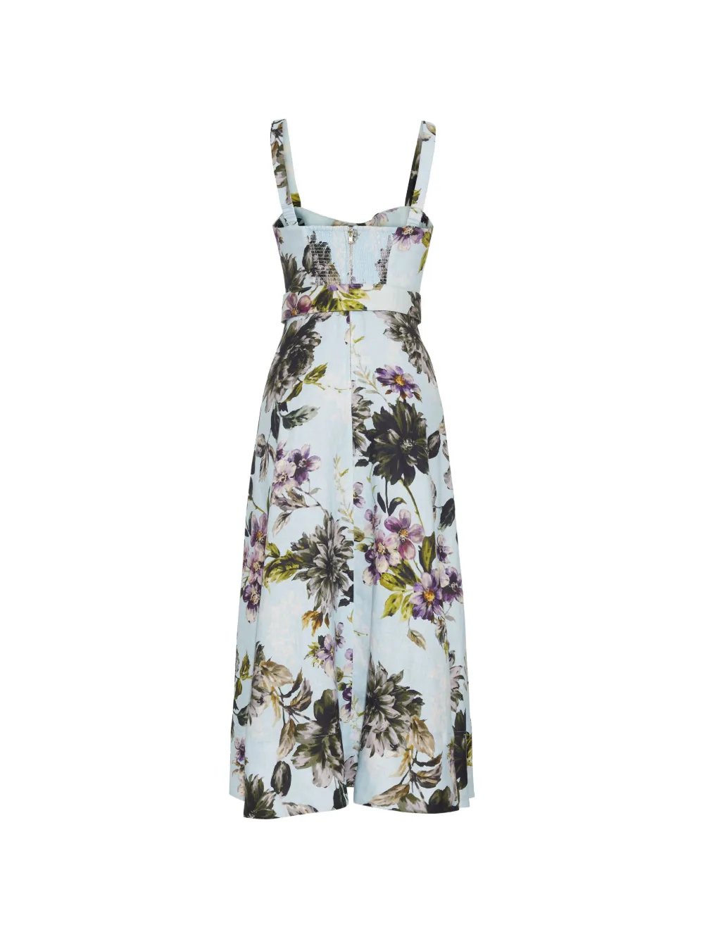 cara cara calypso sweetheart bustier floral linen midi dress Cara Cara Calypso Bustier floral-print Midi Dress | Blue
