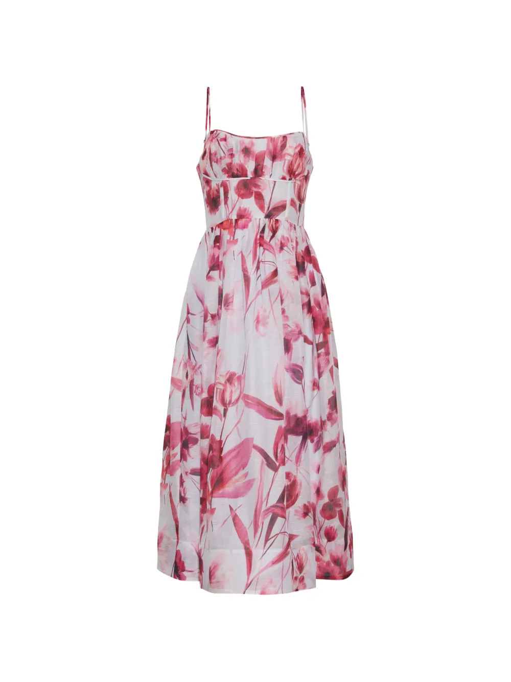 Cara Cara Alba floral-print midi dress - Bianco