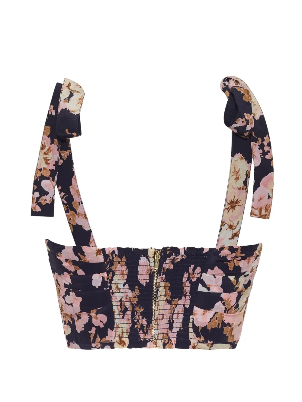  Cara Cara Daria Floral-print Tie-strap Top - Blue 