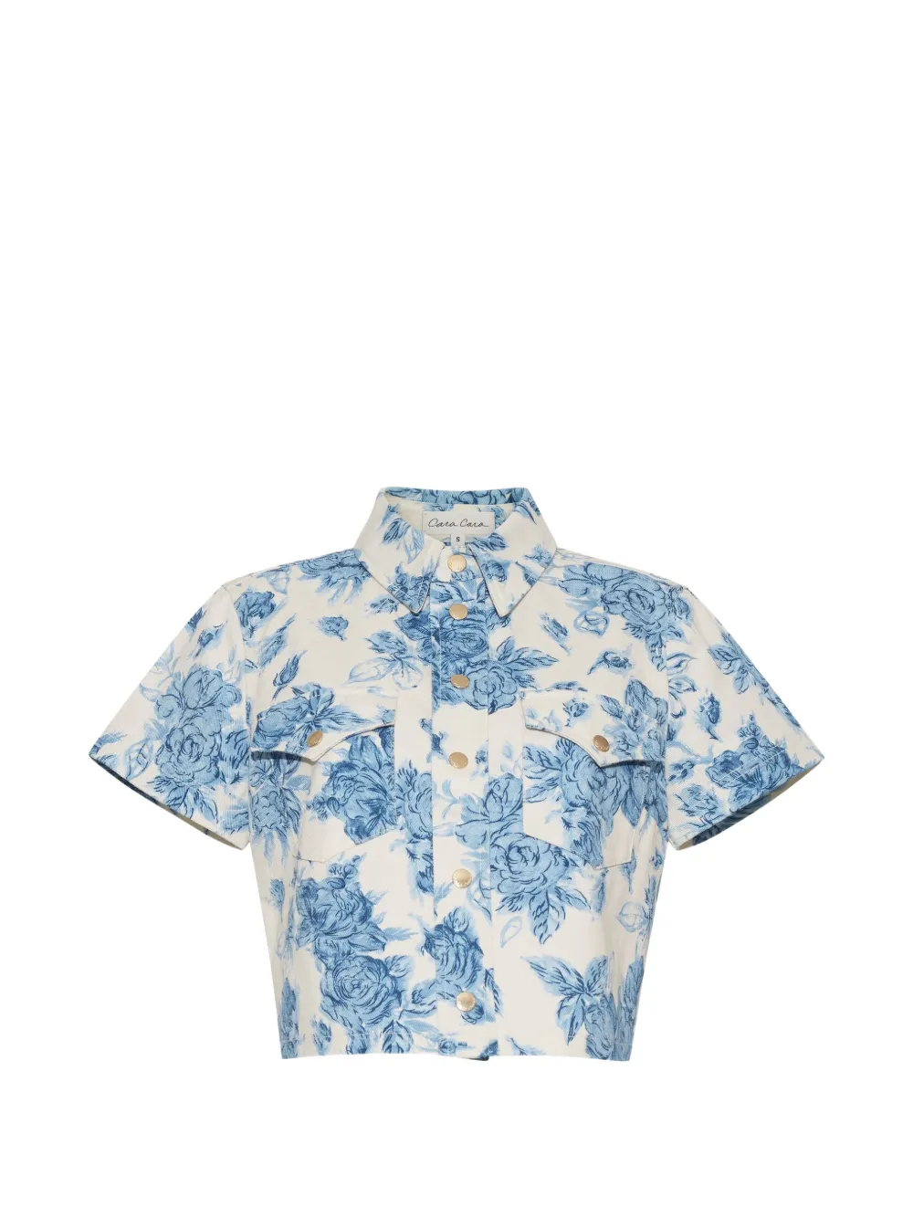 Cara Cara Paro floral-pattern cropped shirt - Toni neutri
