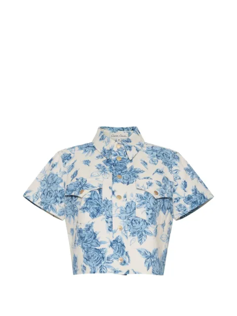 Cara Cara Paro floral-pattern cropped shirt