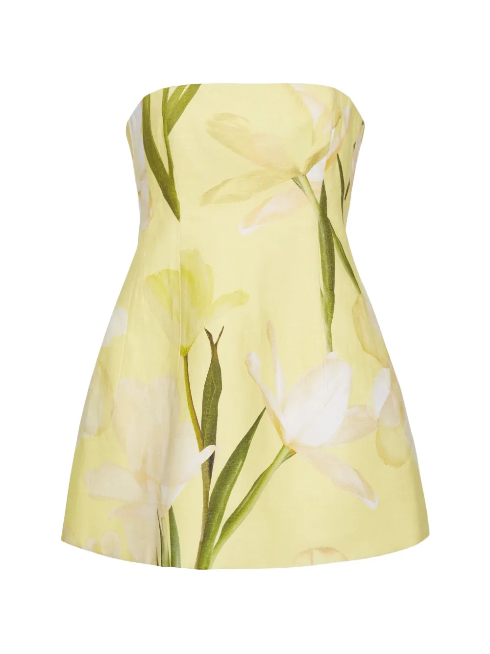 Cara Cara Lillian floral-print strapless mini dress - Giallo