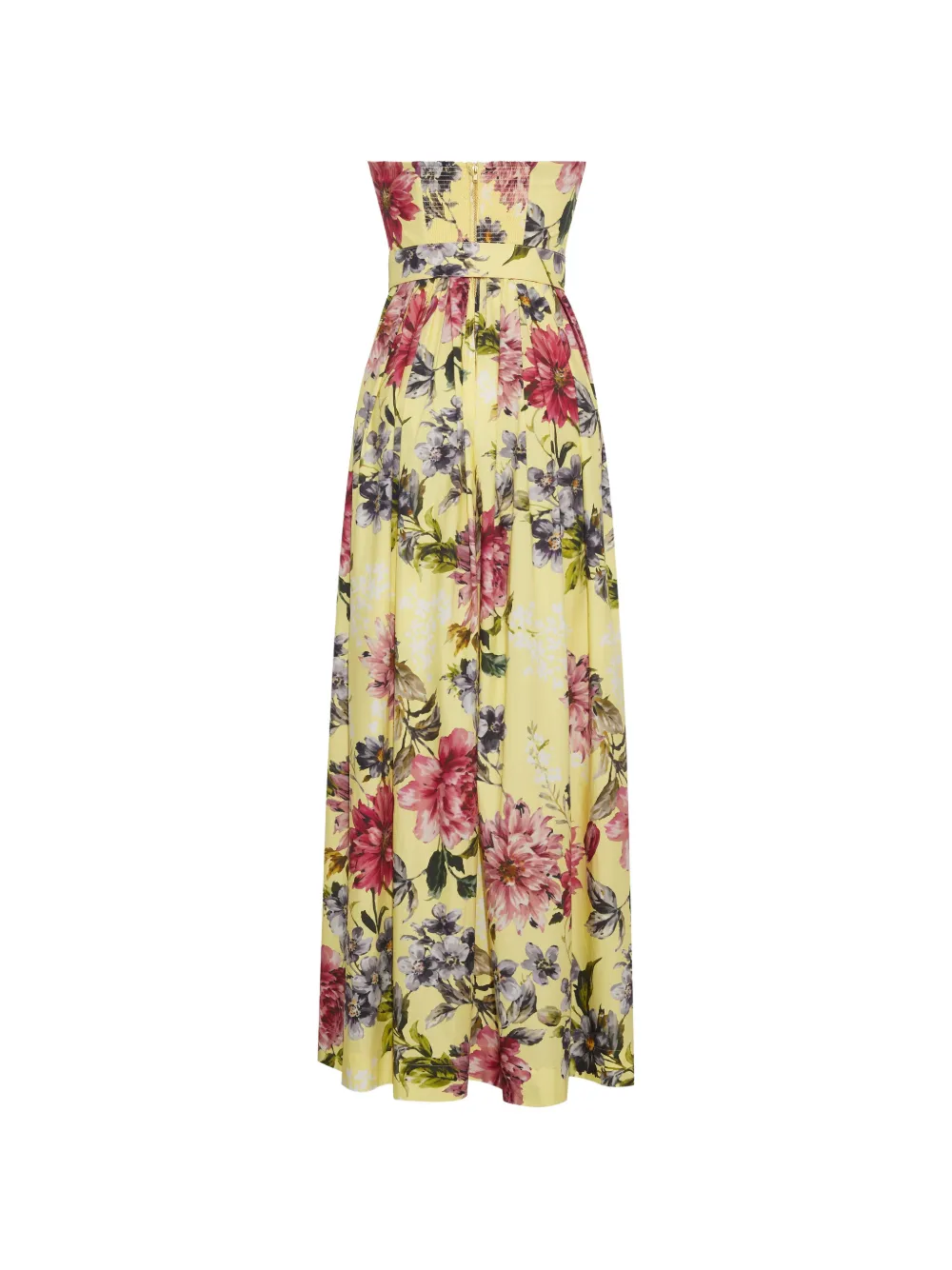  Cara Cara Greenfield Belted Floral-pirint Gown - Yellow 