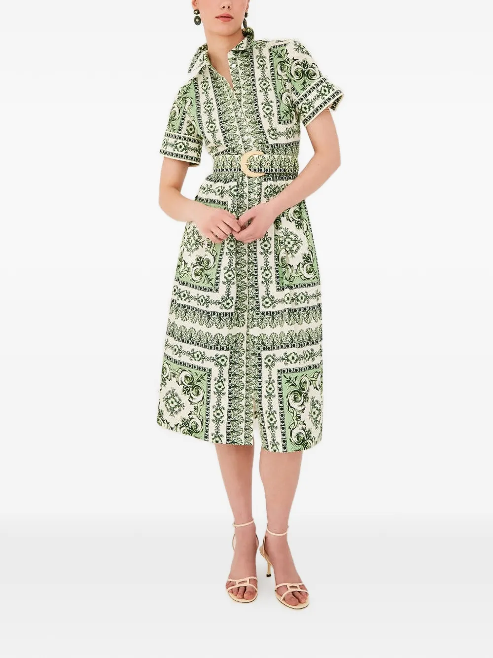 Cara Cara Abito midi Malena a maniche corte - Toni neutri