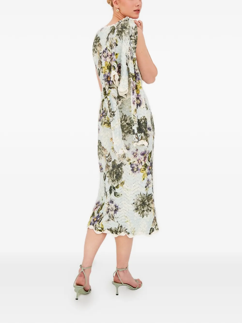 Cara Orel midi-jurk met bloemenprint Blauw