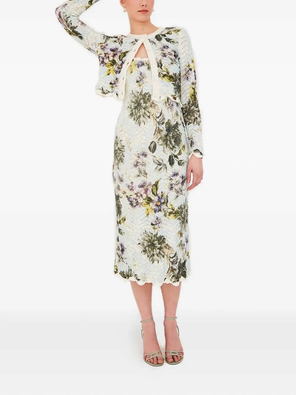 Cara Cara Orel floral-print midi dress - Blu