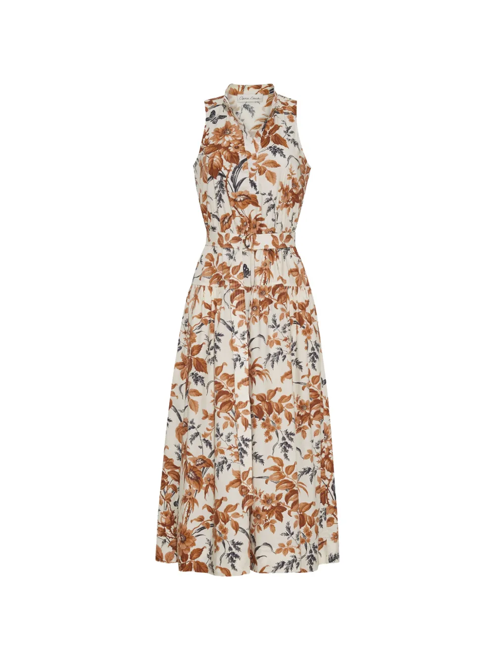 Cara Cara Atlas floral-pattern midi dress - Bianco