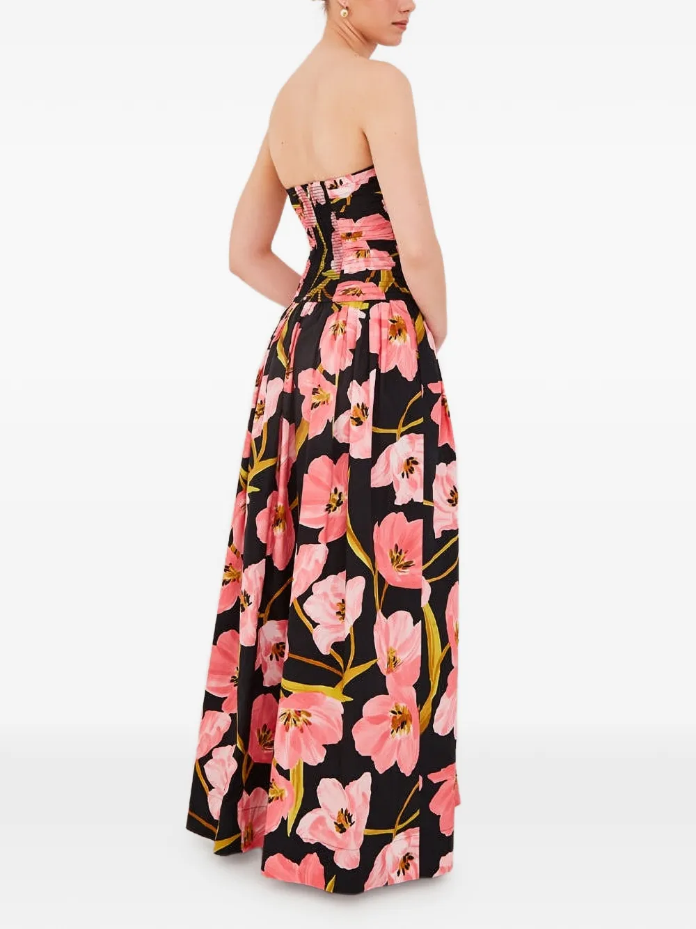 Cara Montreal strapless jurk met bloemenprint Zwart