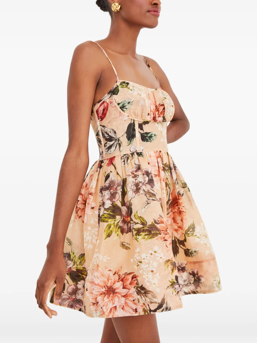  Cara Cara Mini Alba Ruffled Dress - Neutrals 