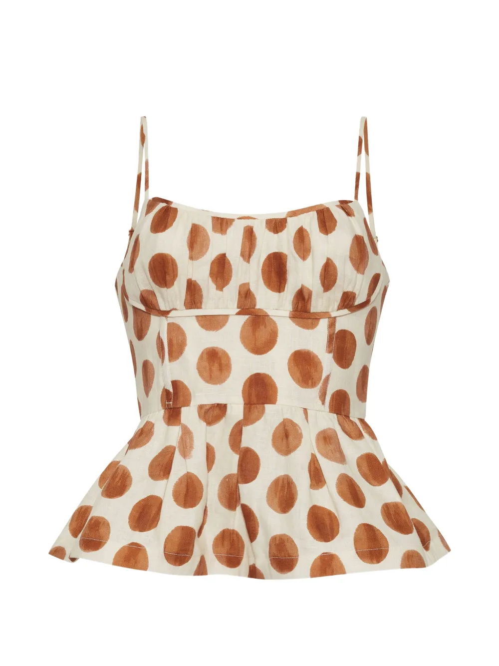 Cara Cara Alba polka-dot peplum top - Toni neutri