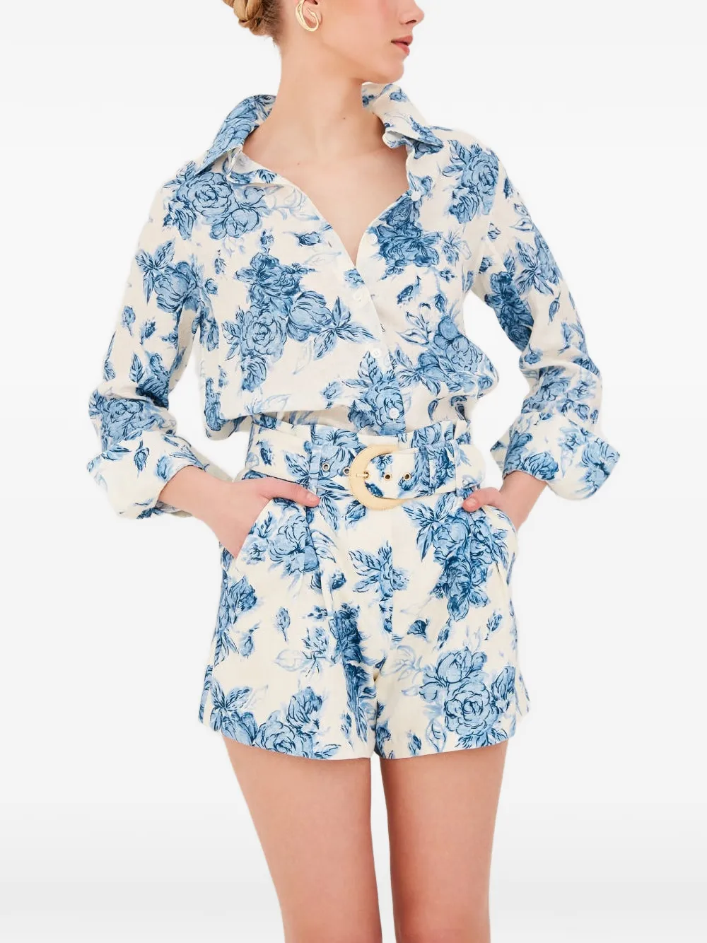  Cara Cara Perfect Floral-print Shirt - Neutrals 