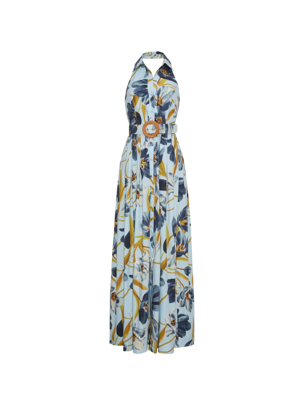 Cara Cara Quentin floral belted dress - Blu